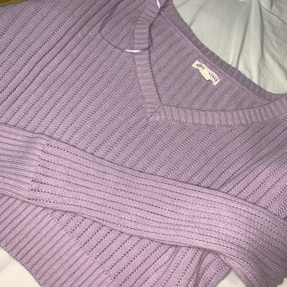 ae cropped long sleeve sweater